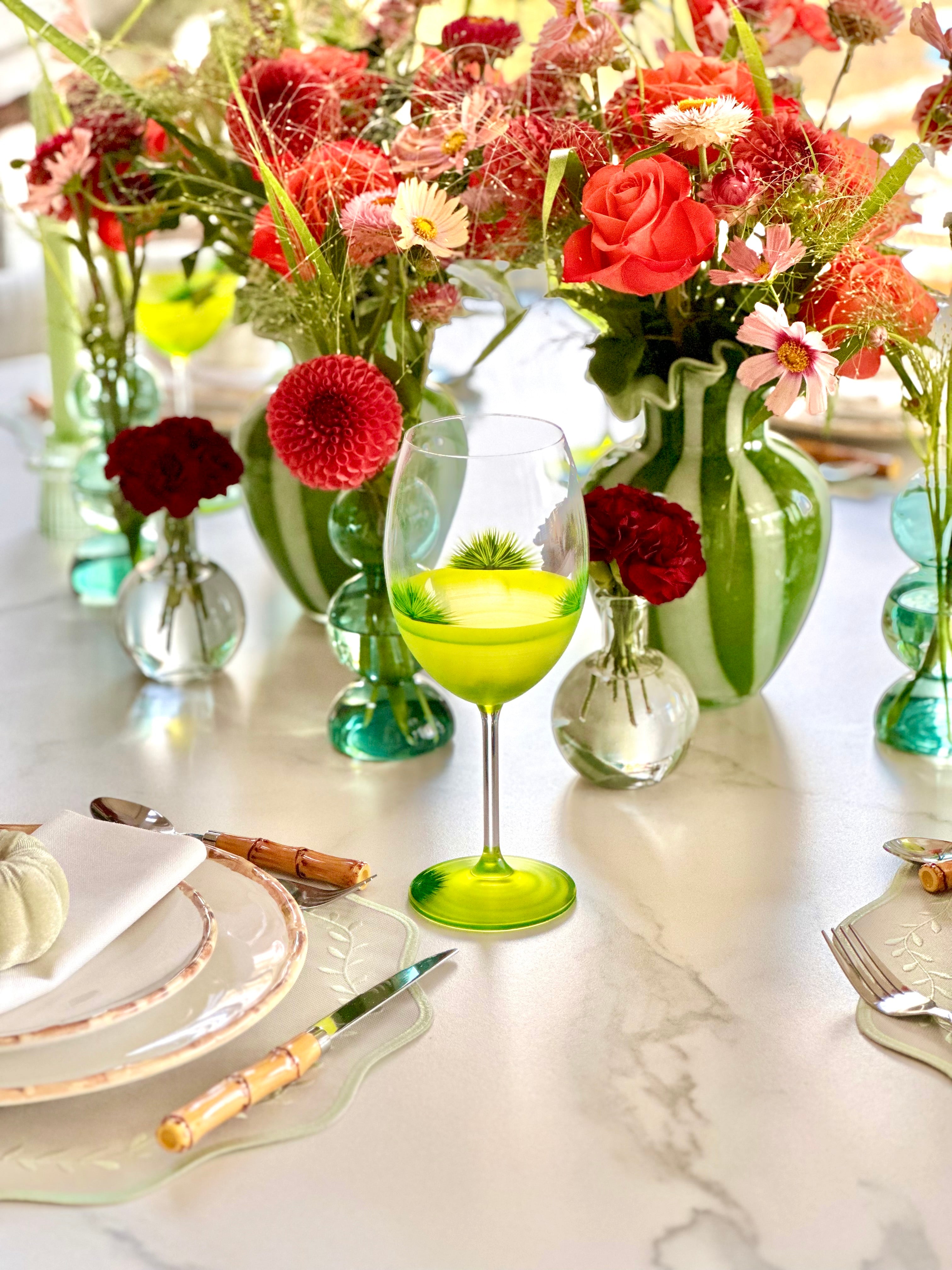 Tropical Lush Crystal Wine Glass House Queiroz