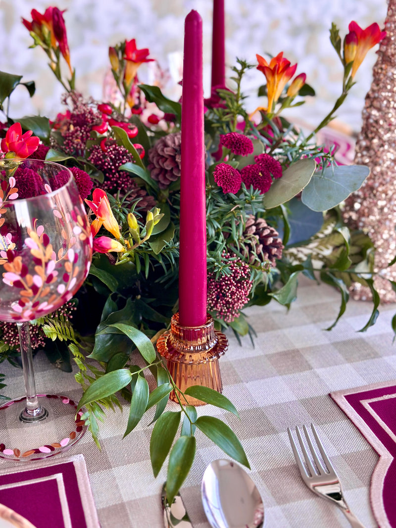 Burgundy Dripless Taper Candles
