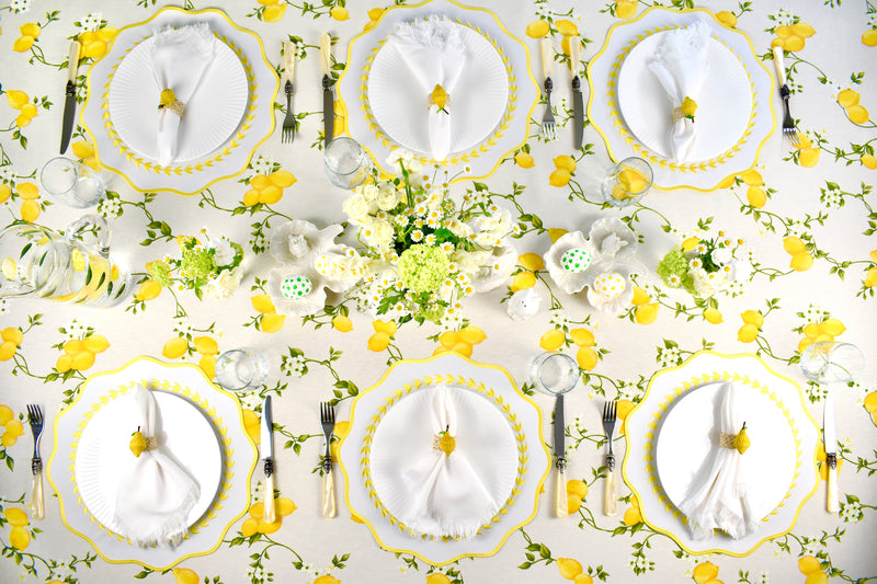 Tulip Placemat: White and Tuscany Yellow