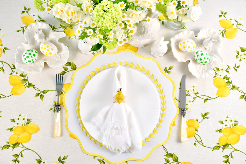 Tulip Placemat: White and Tuscany Yellow