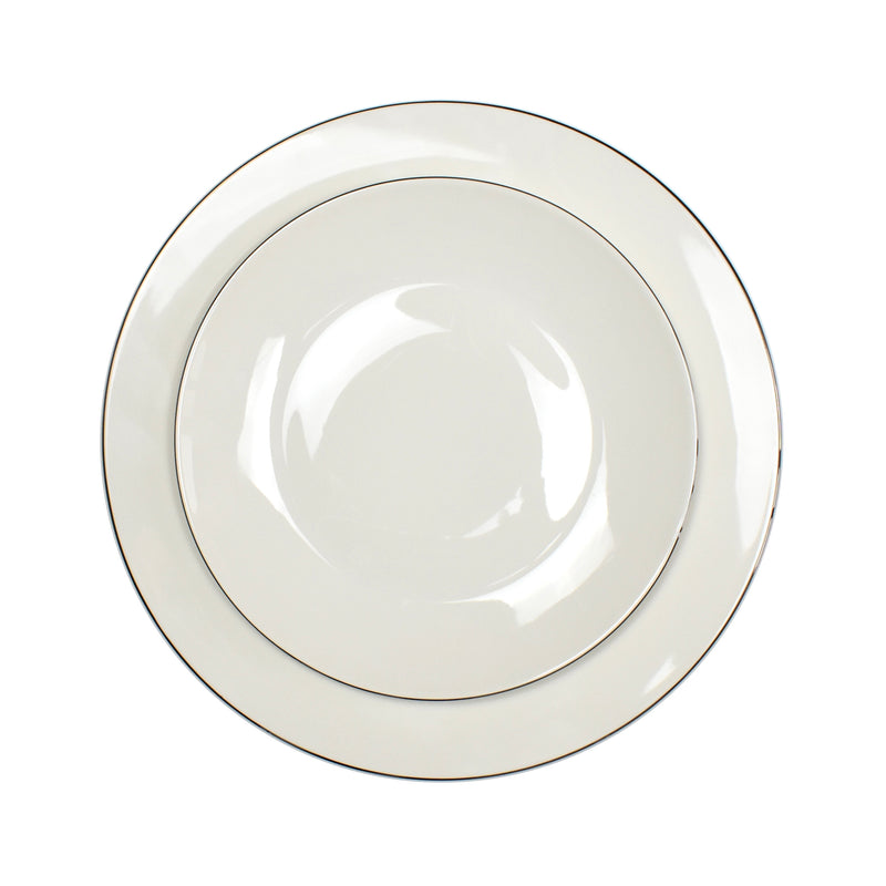 Silver Rim Dinner Set (Dinner and Salad Plate)