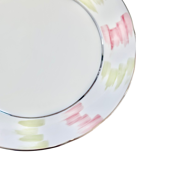 Brushstrokes in Pink and Green Dinner Plate