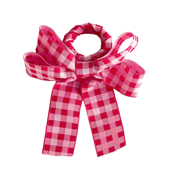 Red & Pink Gingham Bow Napkin Ring