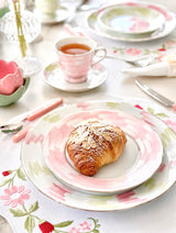 Brushstrokes in Pink and Green Dinner Plate