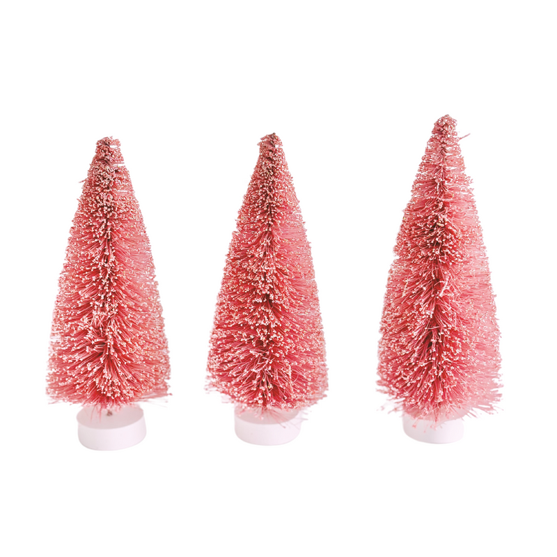 Rosy Hues Christmas Tree Trio