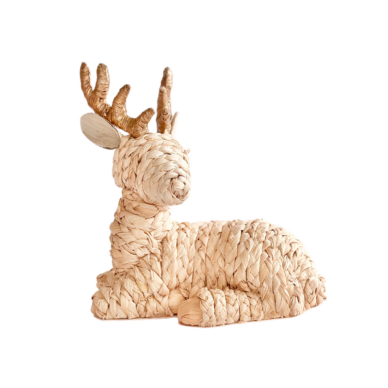 Artisanal Woven Raffia Reindeer