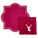 A Deer Christmas Table Set: Ajour Stitch - (Set of 4 Placemats and 4 Napkins)