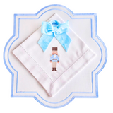 Enchanted Blue Nutcracker Table Set with Velvet Napkin Bows - (Set of 4 Placemats, 4 Napkins and 4 Velvet Napkin Bows)