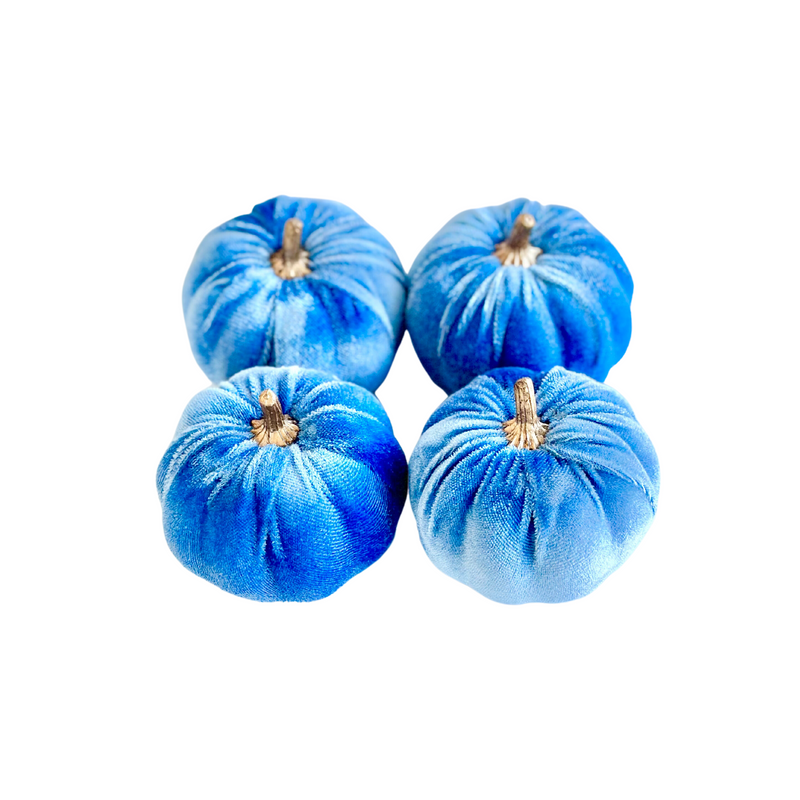 French Blue Velvet Pumpkins