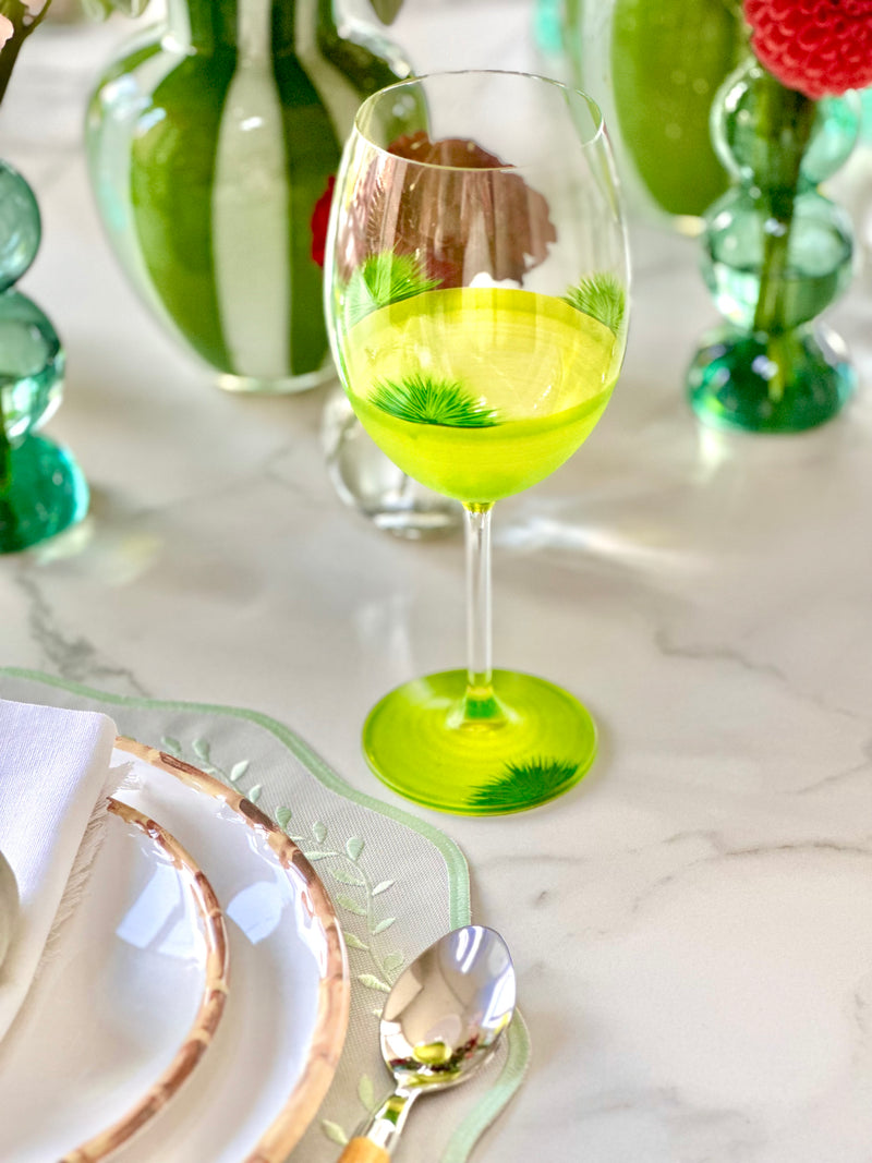 Tropical Lush Crystal Wine Glass