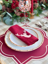 Burgundy Elegance Reindeer Napkin - Ajour