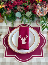 Burgundy Elegance Reindeer Napkin - Ajour