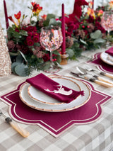 Festive Fringe Deer Christmas Table Set - (Set of 4 Placemats and 4 Napkins)