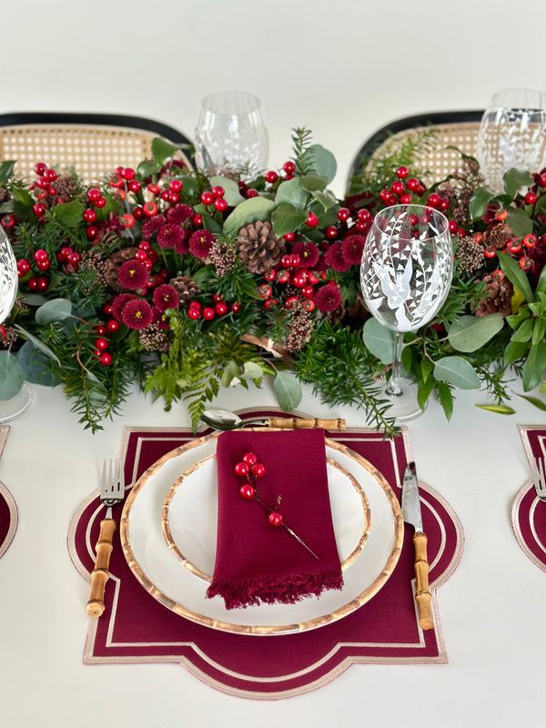 Burgundy Scalloped Placemat