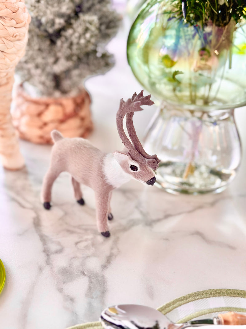 Arctic Charm Plush Reindeer Ornament