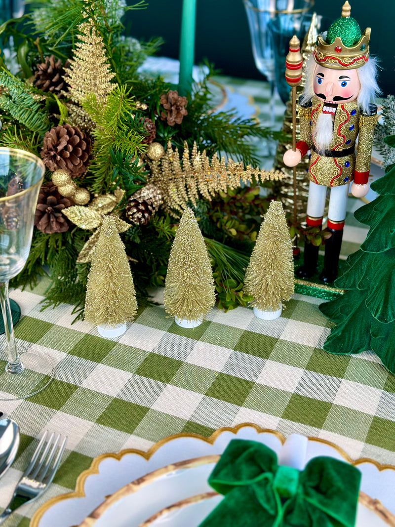 Golden Frost Miniature Christmas Tree Trio