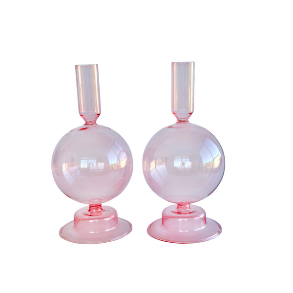 Rosé Orbital Glass Taper Holders