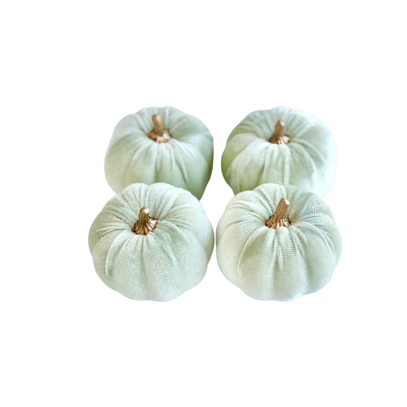 Soft Green Velvet Pumpkins