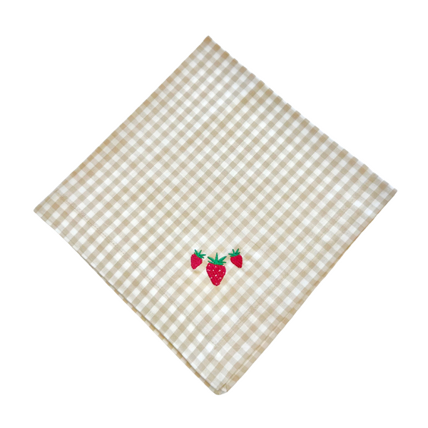 Strawberry Gingham Napkin