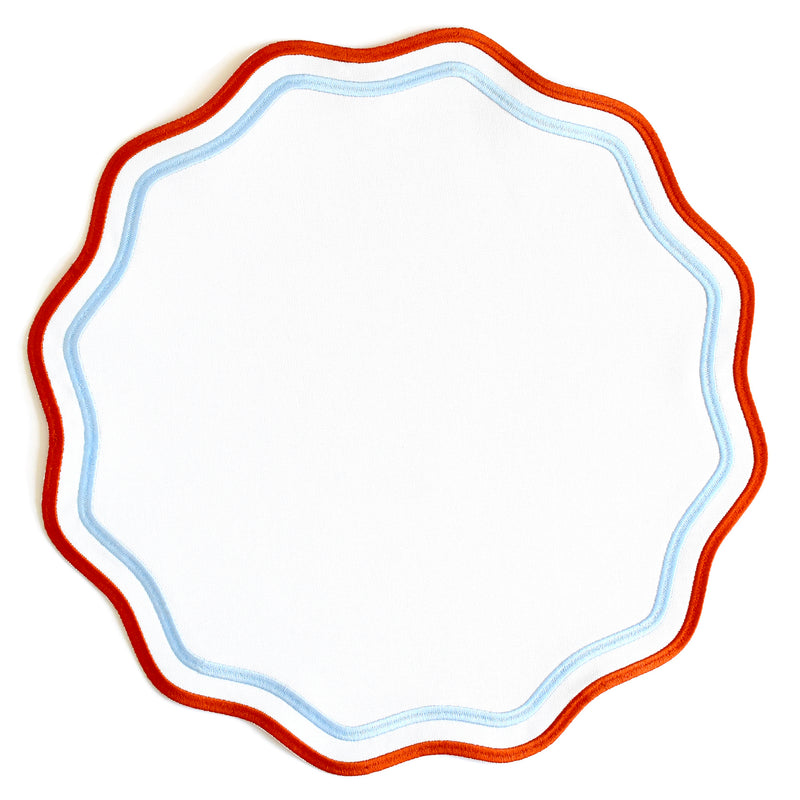 Alice Placemat: White, Copper and Baby Blue