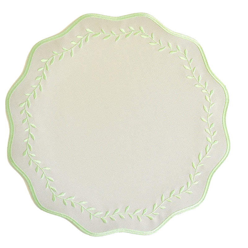 Pine Placemat: Off-White and Tea Green