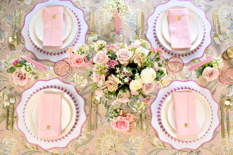 Tulip Placemat: White and Dusty Pink