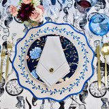 Dottie Placemat: Off-White and Mid Blue