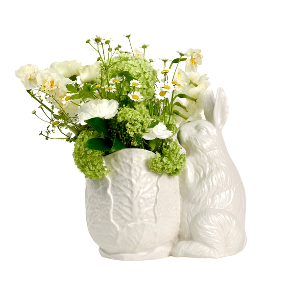 Mayolica Bunny Flower Vase