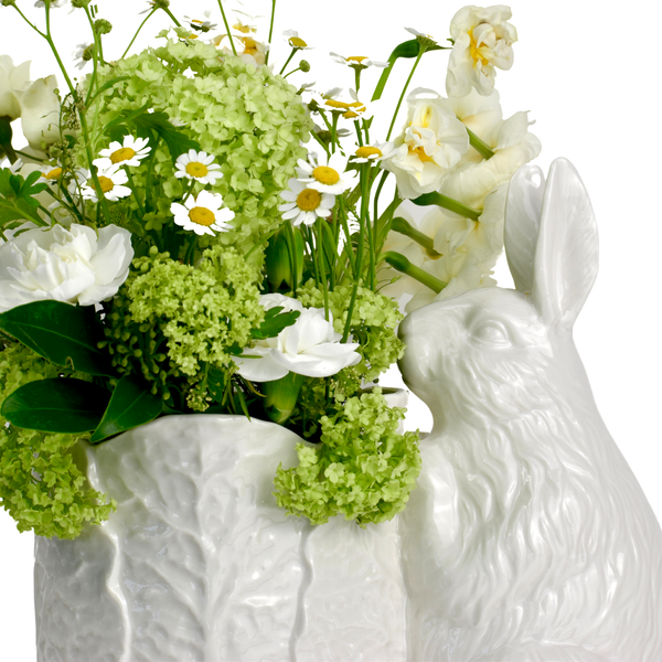 Mayolica Bunny Flower Vase