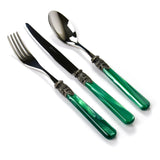 Pearl Green Napoleon Dinner Set (Table Knife, Fork and Spoon)
