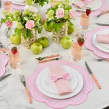 Pastel Pink Frayed Napkins (Set of 6 Napkins)
